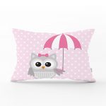 - dikdortgen-110 - Realhomes  Baykuş Desenli Dijital Baskılı Dekoratif Dikdörtgen Yastık Kırlent Kılıfı Realhomes