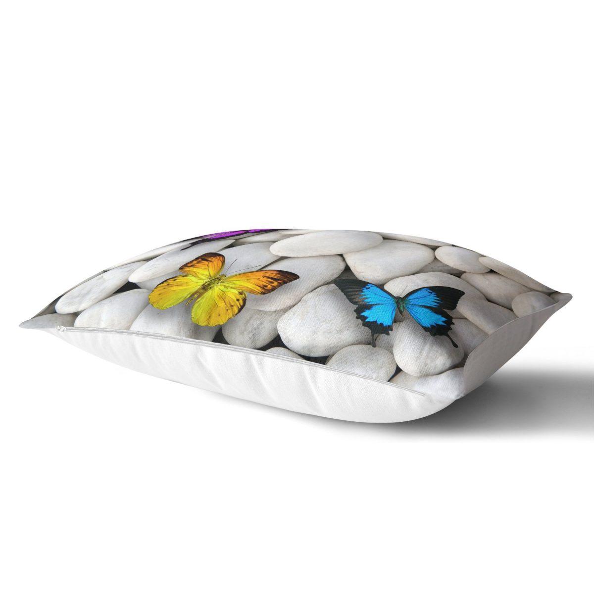 Kelebek Desenli Dijital Baskılı Dekoratif Dikdörtgen Yastık Kırlent Kılıfı Realhomes