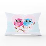 - dikdortgen-143 - Realhomes Modern Baykuş Resimli Dijital Baskılı Dekoratif Dikdörtgen Yastık Kırlent Kılıfı Realhomes