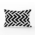 - dikdortgen-2021 - Realhomes Siyah Beyaz Geometrik Desenli Dijital Dikdörtgen Yastık Kırlent Kılıfı Realhomes
