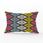- dikdortgen-2068 - Realhomes Renkli Geometrik Desenli Dijital Baskılı Dikdörtgen Yastık Kırlent Kılıfı Realhomes