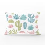 - dikdortgen-2089 - Realhomes Kaktüs Desenli Renkli Modern Dikdörtgen Yastık Kırlent Kılıfı Realhomes