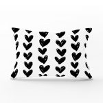 - dikdortgen-2305 - Realhomes  Siyah Kalp Desenli Dijital Baskılı Dekoratif Dikdörtgen Yastık Kılıfı Realhomes