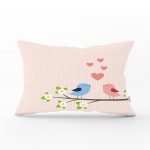 Daldaki Kuşlar Temalı Dijital Baskılı Modern Dikdörtgen Kırlent Kılıfı Realhomes