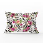 - dikdortgen-2339 - Realhomes Leopar Gül Motifli Dekoratif Dikdörtgen Yastık Kırlent Kılıfı Realhomes