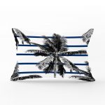 - dikdortgen-2360 - Realhomes Çizgili Palmiye Yaprakları Dekoratif Dikdörtgen Yastık Kırlent Kılıfı Realhomes