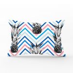 - dikdortgen-2362 - Realhomes Zigzag Zeminde Ananaslar Dekoratif Dikdörtgen Yastık Kırlent Kılıfı Realhomes