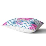 - dikdortgen-2363-1 - Realhomes  Zigzag Zeminli Flamingo Baskılı Dekoratif Dikdörtgen Yastık Kırlent Kılıfı Realhomes