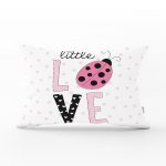 - dikdortgen-2371 - Realhomes Love Uğurböceği Desenli Dekoratif Dikdörtgen Yastık Kırlent Kılıfı Realhomes