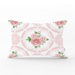 - dikdortgen-2389 - Realhomes Hint Motifli Gül Desenli Dijital Baskılı Dikdörtgen Yastık Kırlent Kılıfı Realhomes