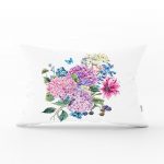 - dikdortgen-2398 - Realhomes Lila Renk Demet Zambak Motifli Dekoratif Dikdörtgen Yastık Kırlent Kılıfı Realhomes