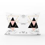 - dikdortgen-2406 - Realhomes Yaldız Renk Ters Üçgen Desenli Dekoratif Dikdörtgen Yastık Kırlent Kılıfı Realhomes