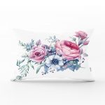 - dikdortgen-2415 - Realhomes Lila Renk Begonya Motifli Dijital Baskılı Dikdörtgen Yastık Kırlent Kılıfı Realhomes
