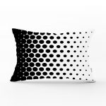 - dikdortgen-2416 - Realhomes Siyah Beyaz İri Puanlı Dikdörtgen Yastık Kırlent Kılıfı Realhomes