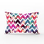 - dikdortgen-2446 - Realhomes Nilüfer Temalı Zigzag Desenli Dijital Baskılı Dikdörtgen Yastık Kırlent Kılıfı Realhomes
