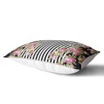 - dikdortgen-2516-1 - Realhomes Siyah Beyaz Sütun Temalı Sümbül Motifli Dekoratif Dikdörtgen Yastık Kırlent Kılıfı Realhomes