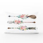 - dikdortgen-2527 - Realhomes Çiçekli Mızrak Motifli Dijital Baskılı Dikdörtgen Yastık Kırlent Kılıfı Realhomes