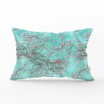 Yağlı Boya Yeşil Ağaç Motifleri Dijital Baskılı Dikdörtgen Yastık Kırlent Kılıfı Realhomes