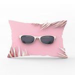 - dikdortgen-3015 - Realhomes Pembe Zeminde Gold ve Leaf Özel Tasarım Dikdörtgen Yastık Kılıfı Realhomes