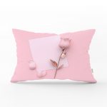 - dikdortgen-3017 - Realhomes  3D Gül ve Mektup Temalı Dijital Baskılı Dikdörtgen Yastık Kırlent Kılıfı Realhomes