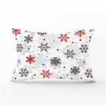Kar Taneleri Tasarımlı Dikdörtgen Dekoratif Yastık Kırlent Kılıfı Realhomes