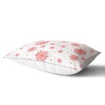 - dikdortgen-3059-1 - Realhomes Kırmızı Kar Taneleri Yılbaşı Tasarımlı Dekoratif Dikdörtgen Yastık Kılıfı Realhomes