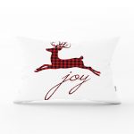 Joy Ekose Geyik Desenli Dekoratif Dikdörtgen Yastık Kırlent Kılıfı Realhomes