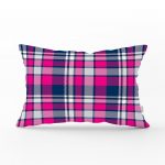 - dikdortgen-3077 - Realhomes  Pembe Lacivert Ekose Desenli Dekoratif Dikdörtgen Yastık Kırlent Kılıfı Realhomes