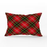 - dikdortgen-3084 - Realhomes Kırmızı Zeminde Siyah Edkose Desenli Dekoratif Dikdörtgen Yastık Kırlent Kılıfı Realhomes