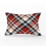 - dikdortgen-3085 - Realhomes Kırmızı Siyah Beyaz Ekose Desenli Dekoratif Dikdörtgen Yastık Kırlent Kılıfı Realhomes