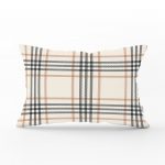 - dikdortgen-3088 - Realhomes  Krem Renkte Ekose Desenli Dekoratif Dikdörtgen Yastık Kırlent Kılıfı Realhomes