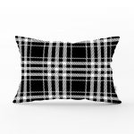 - dikdortgen-3090 - Realhomes Siyah Beyaz Ekose Desenli Dekoratif Dikdörtgen Yastık Kırlent Kılıfı Realhomes