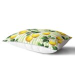 - dikdortgen-3103-1 - Realhomes Yeşil Zeminli 3 Boyutlu Limon Desenli Dijital Baskılı Dikdörtgen Yastık Kırlent Kılıfı Realhomes