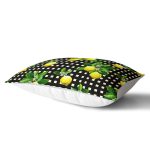 - dikdortgen-3107-1 - Realhomes Siyah Zeminde Ekose Desenli Limon Baskılı Dekoratif Dikdörtgen Yastık Kılıfı Realhomes