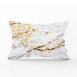 - dikdortgen-3130 - Realhomes Beyaz Mermer Desenli Dijital Baskılı Dikdörtgen Yastık Kırlent Kılıfı Realhomes