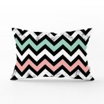 Pembe Mavi Geometrik Mermer Zeminli Dijital Baskılı Dikdörtgen Yastık Kırlent Kılıfı Realhomes