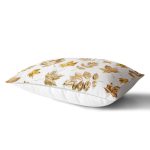 - dikdortgen-3163-1 - Realhomes Beyaz Zeminde Altın Yapraklar Desenli Dijital Baskılı Dikdörtgen Yastık Kılıfı Realhomes