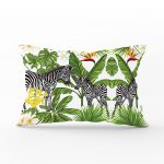 - dikdortgen-3171 - Realhomes Pudra Zeminli Egzotik Zebra Tasarımlı Modern Dikdörtgen Yastık Kırlent Kılıfı Realhomes