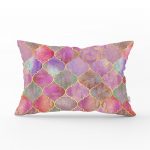 - dikdortgen-3177 - Realhomes Ogea Pudra Zeminli Özel Tasarım Dikdörtgen Yastık Kırlent Kılıfı Realhomes