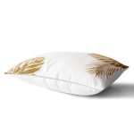 - dikdortgen-3181-1 - Realhomes 3D Altın Renkli Palmiye Yaprakları Desenli Dekoratif Dikdörtgen Yastık Kırlent Kılıfı Realhomes