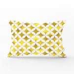 Geometrik Altın Renkte Desenler Modern Dikdörtgen Yastık Kırlent Kılıfı Realhomes
