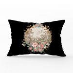 - dikdortgen-3200 - Realhomes Siyah Zeminde Çiçek Bahçesi Exclusive Modern Tasarımlı Kırlent Kılıfı Realhomes