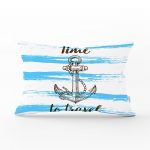 Time to Travel Denizci Desenli Modern Dikdörtgen Yastık Kırlent Kılıfı Realhomes