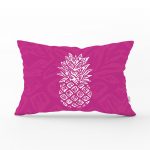 - dikdortgen-3221 - Realhomes  Fuşya Zeminde Ananas Desenli Modern Tasarım Dikdörtgen Yastık Kırlent Kılıfı Realhomes