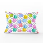 - dikdortgen-3240 - Realhomes Gri Zigzag Desenli Ananaslar Modern Dikdörtgen Yastık Kırlent Kılıfı Realhomes
