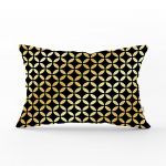 - dikdortgen-3256 - Realhomes Siyah Zeminde Gold Geometrik Desenli Dekoratif Dikdörtgen Yastık Kırlent Kılıfı Realhomes