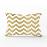 - dikdortgen-3257 - Realhomes Zigzag Altın Kabartma Desenli Modern Tasarımlı Dikdörtgen Yastık Kırlent Kılıfı Realhomes