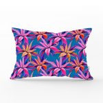 - dikdortgen-3262 - Realhomes Mavi Zeminli Yapraklar Özel Tasarımlı Dikdörtgen Yastık Kırlent Kılıfı Realhomes