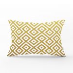 - dikdortgen-3268 - Realhomes Altın Renkli Geometrik Desenli Özel Tasarım Dikdörtgen Yastık Kırlent Kılıfı Realhomes