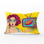 - dikdortgen-3275 - Realhomes Pop Art Wow Desenli Özel Tasarım Dekoratif Dikdörtgen Yastık Kırlent Kılıfı Realhomes